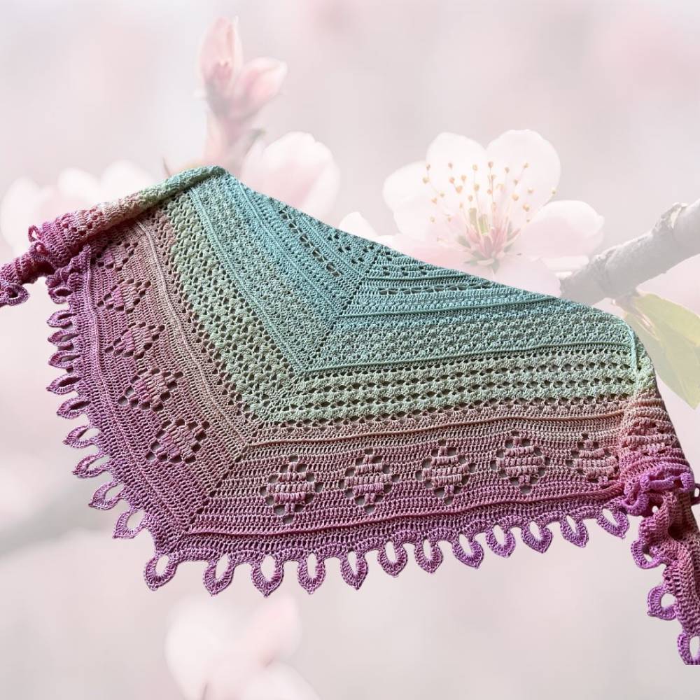 Häkelanleitung flaches Dreieckstuch 