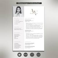 Vorlage bewerbung Lebenslauf, Bewerbungsvorlagen Deutsch - MS Word, Canva, Professionelle Bewerbung CV Bild 2