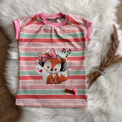 T-Shirt Größe 104 - Fuchs - rosa
