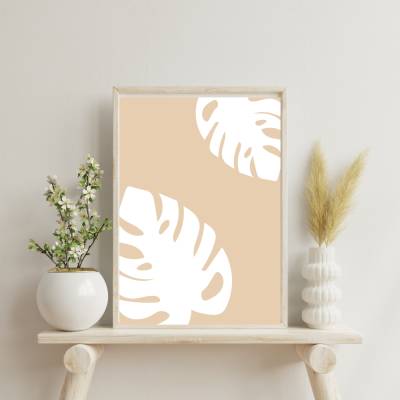 Boho Monstera Blume Flower - Time to move on and groove -  Küche Esszimmer Wandkunst - Digital Poster Druck Downl