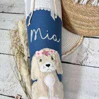 Mädchen Schultüte mit flauschigem Hund aus Stoff 70 cm Bild 1