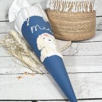 Mädchen Schultüte mit flauschigem Hund aus Stoff 70 cm Bild 3