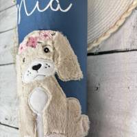 Mädchen Schultüte mit flauschigem Hund aus Stoff 70 cm Bild 5