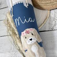 Mädchen Schultüte mit flauschigem Hund aus Stoff 70 cm Bild 6
