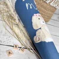 Mädchen Schultüte mit flauschigem Hund aus Stoff 70 cm Bild 8