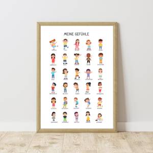 Gefühle Poster für  Kinder in A4 + A3, Emotionen Poster, Montessori Lernposter zum Ausdrucken,  PDF-Datei Bild 3