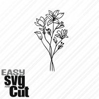 Blumenstrauß Line Art No. 16 SVG Vektorgrafik Plotter und Laserdatei Basteln DIY Bild 1