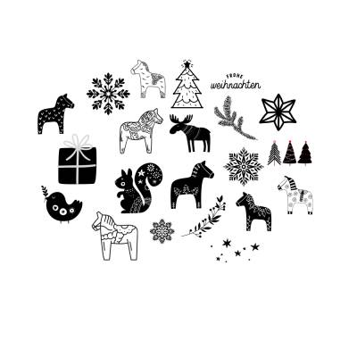 Dalapferd Schwedisch Skandinavisch Bundle  - SVG Download Datei - Plotterdatei - Basteln - DIY - Cricut -