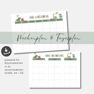 Wochenplan & Tagesplan in A3 oder A4 ausdruckbar, Montessori inspiriert, passend für Routinekarten, sofort Download