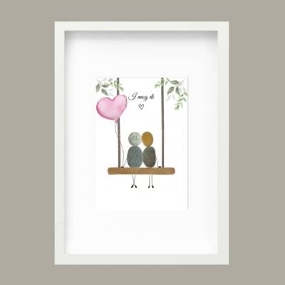 Steinbild „I mog di“ – Handgemachtes Unikat mit bayerischem Spruch als Geschenk