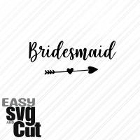 Bridesmaid Stilvoller Schriftzug für Hochzeitsdeko 17 SVG Vektorgrafik Plotter und Laserdatei Basteln DIY Bild 1