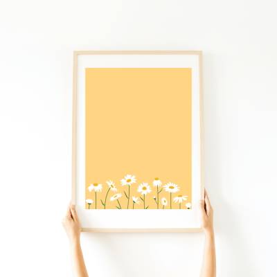 Gänseblümchen Poster -  Küche Esszimmer Wandkunst - Digital Poster Druck Download