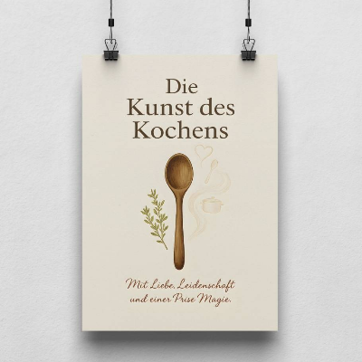 Die Kunst des Kochens – Stilvolles Küchenposter – Geschenk für Hobbyköche – Wanddeko