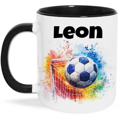 Fußball Tasse mit Namen personalisiert, Verein Kinder Mädchen Junge Trainer Fußball-Spieler Spielerinnen Geschenk