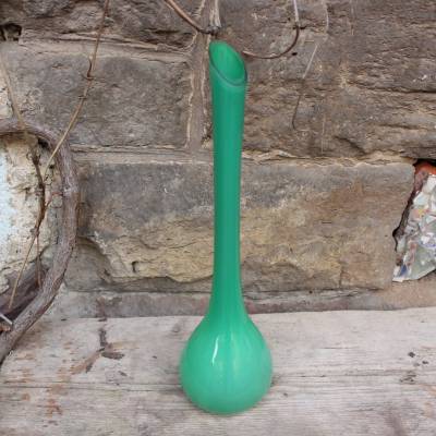 Vase Glas grün Glaskunst Pop Art  70er Jahre Panton Ära  DDR