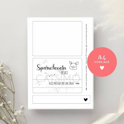 Geschenkumschlag Druckvorlage zum Aufreißen PDF Datei A4 