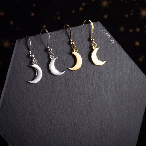 Echtsilber Mondohrringe aus 925 Sterling Silber, minimalistische Halbmond Ohrringe