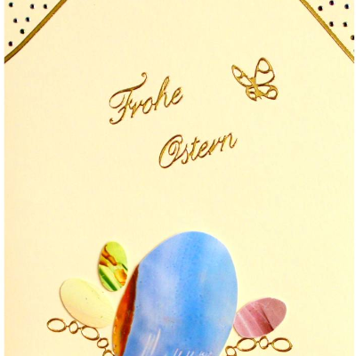 Hübsche Osterkarte mit Encaustic-Malerei -3- als Download