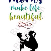 Wunderschön designte Karte zum Muttertag- 3 Varianten Din A5 – Sofortiger Download PNG Bild 1