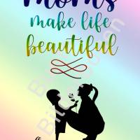 Wunderschön designte Karte zum Muttertag- 3 Varianten Din A5 – Sofortiger Download PNG Bild 2