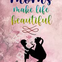 Wunderschön designte Karte zum Muttertag- 3 Varianten Din A5 – Sofortiger Download PNG Bild 3