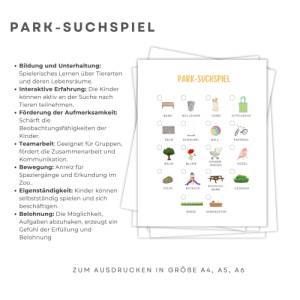 Park Schatzsuche für Unterwegs, Natur Schnitzeljagd zum Ausdrucken, Spielidee für Kindergeburtstage Bild 2