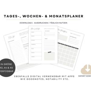 To-do-Liste, Wochen- & Tagesplaner in DIN-A3,-A4,-A5 für Familien als  PDF-Druck oder Digital nutzbar Bild 1