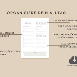 To-do-Liste, Wochen- & Tagesplaner in DIN-A3,-A4,-A5 für Familien als  PDF-Druck oder Digital nutzbar Bild 4