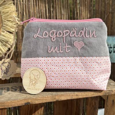 Kosmetiktasche 'Beste Ärztin Der Welt' - Baumwolle Schminktäschchen Geschenk