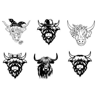 Kuh Bundle - SVG Download Datei - Plotterdatei - Basteln - DIY - Cricut -  