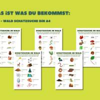 Wald Schatzsuche / Natur Schatzsuche für Kinder ab 4 Jahren zum Ausdrucken, Suchspiel für Spaziergänge im Wald Bild 2