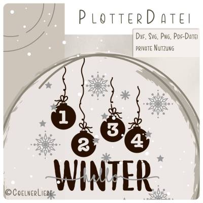 Plottdesign Hello Winter – Winterliche Plotterdatei für Advent & Weihnachten