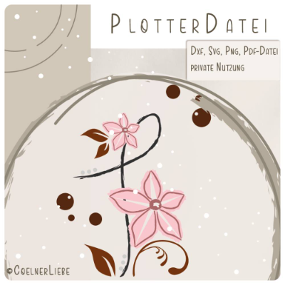 Plottdesign Geburtstagsblume - Zahl 1 (Serie 8)