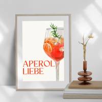 Aperol Liebe Poster - Wall Art Küche Esszimmer Wandkunst - Digital Poster Druck Download Bild 4