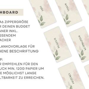 50 Dashboards/Deckblätter inkl. passendem Budget-Tracker für A6 Binder, Umschlagemethode als PDF download Bild 3