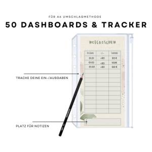 50 Dashboards/Deckblätter inkl. passendem Budget-Tracker für A6 Binder, Umschlagemethode als PDF download Bild 5