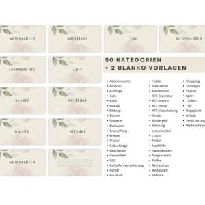 50 Dashboards/Deckblätter inkl. passendem Budget-Tracker für A6 Binder, Umschlagemethode als PDF download Bild 6