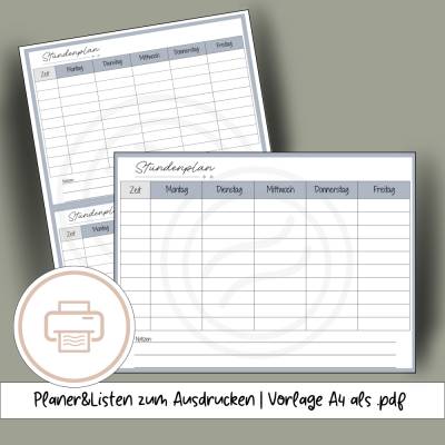 Stundenplan zum Ausdrucken