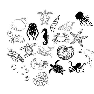 Muscheln  Meerestiere Bundle - SVG Download Datei - Plotterdatei - Basteln - DIY - Cricut -