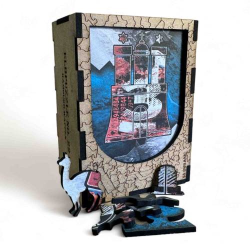 Hamburg Wappen Holzpuzzle • 85 Teile • Organic Edition • elbPUZZLE No. 22 mit Holzbox