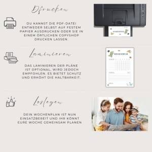 Belohnungstafel für Kinder im Dinodesign , Montessori inspiriert, Wochenplan als PDF Download zum runterladen Bild 6