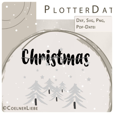 Plottdesign Christmastime: Merry Christmas – festliche Plotterdatei für Weihnachten