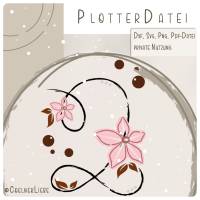 Plottdesign Geburtstagsblume Zahl 2 – Florale Plotterdatei für kreative Geburtstagsdeko Bild 1