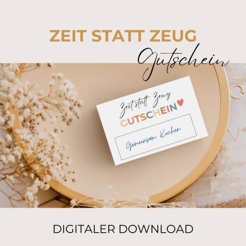 Zeit statt Zeug Gutscheine zum ausdrucken , minimalistische Geschenkidee, Persönliches Geschenk, nachhaltiges Schenken,
