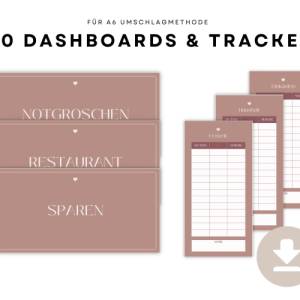 A6 Budget Planer deutsch Starter Set, 50 Dashboards + Tracker, Finanzplaner, Umschlagmethode, PDF Download Bild 1