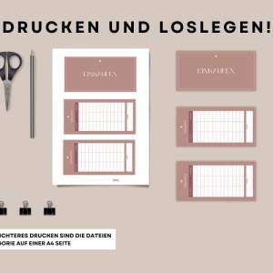 A6 Budget Planer deutsch Starter Set, 50 Dashboards + Tracker, Finanzplaner, Umschlagmethode, PDF Download Bild 7