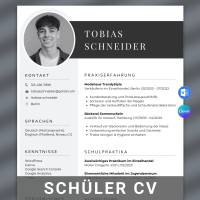 Ausbildung Lebenslauf Template, Tabellarischer Lebenslauf Schüler, Bewerbung Schülerpraktikum - Word, Canva Bild 1