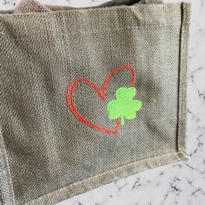 Stickdatei - Herz mit Kleeblatt - 3 Größen - Glück - Liebe