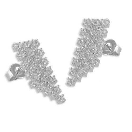 Ohrstecker mit 58 Zirkonia Echt Silber 925/000 Ohrschmuck