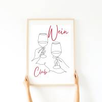 Wein Club Poster -  Küche Esszimmer Wandkunst - Digital Poster Druck Download Bild 1